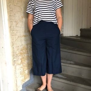 Madewell Navy Blue Cropped Culotte Pant